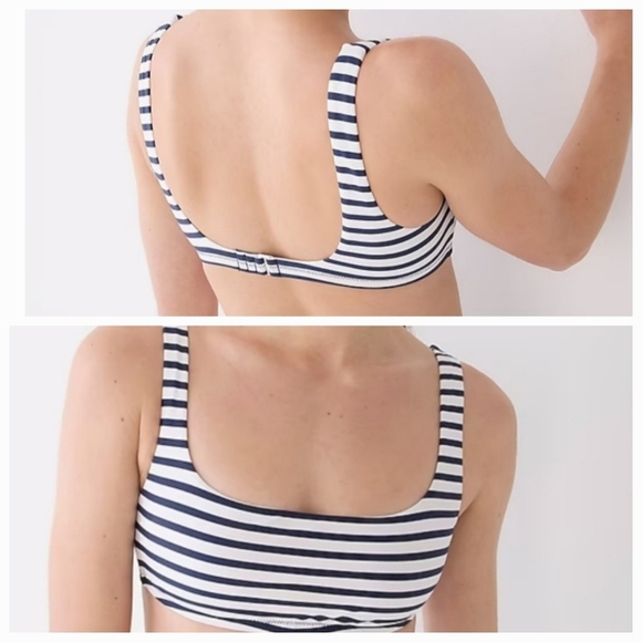 J. Crew Squareneck Bikini Top in Classic Stripe NWT - Picture 6 of 6